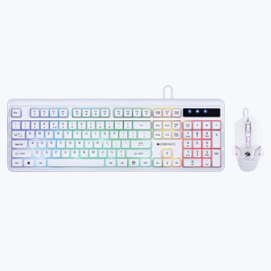 Zebronics Zeb Combat Gaming Usb Keyboard & Mouse Combo Multi-Color LED Lights (white)